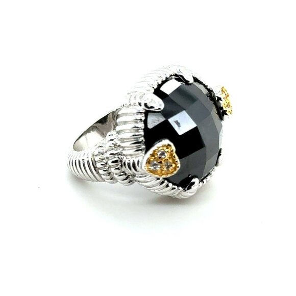 Large Onyx/Cz Ring - Picture 2 of 8